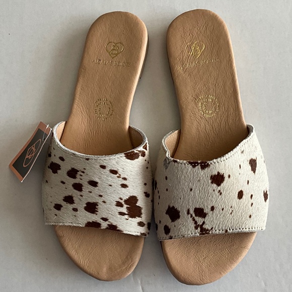 Alcalas Boots Shoes - Alcalas Boots Cowhide Leather Slide Sandals size 6